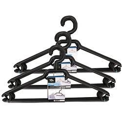 Foto van Set van 40 stuks zwarte kledinghanger van kunststof - kleding ophangen kledinghanger voordeelset