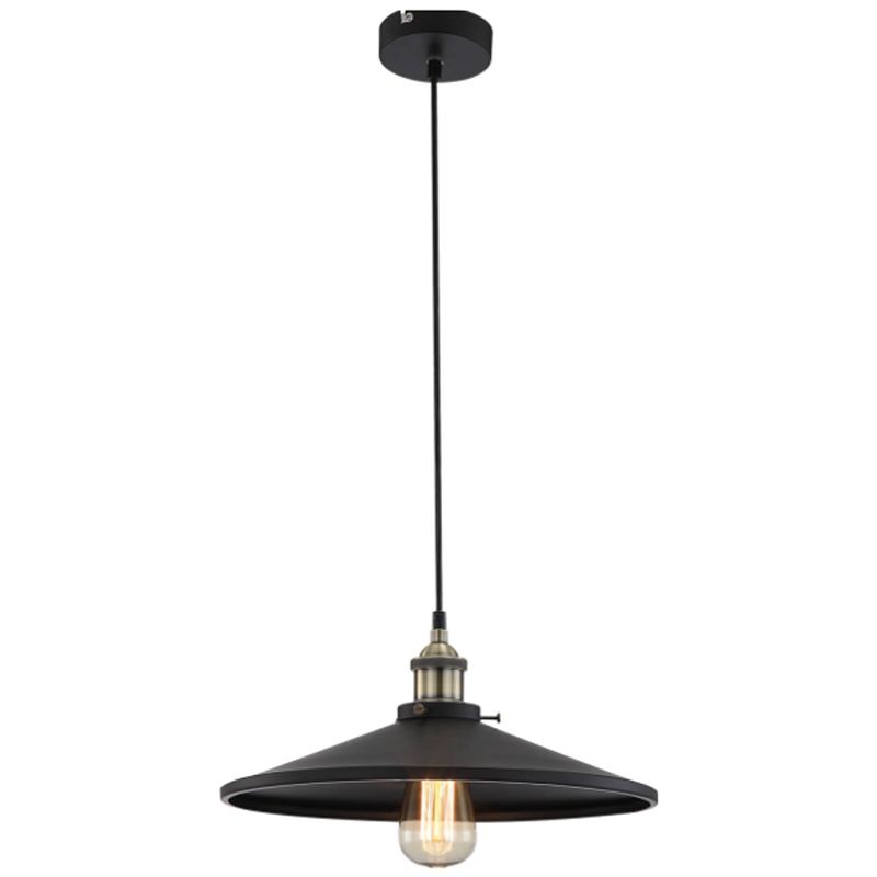 Foto van Industriële hanglamp knud - l:36cm - e27 - aluminium - zwart