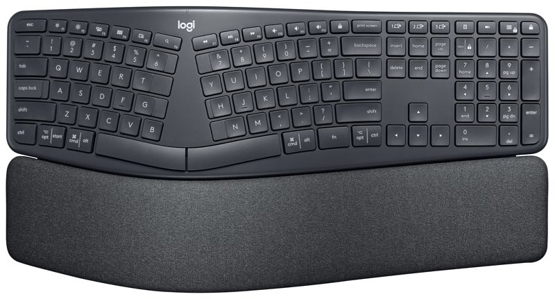 Foto van Logitech ergonomisch draadloos toetsenbord k860 (zwart)
