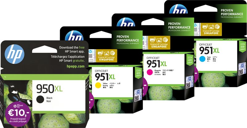 Foto van Hp 951xl cartridges zwart/kleur combo pack