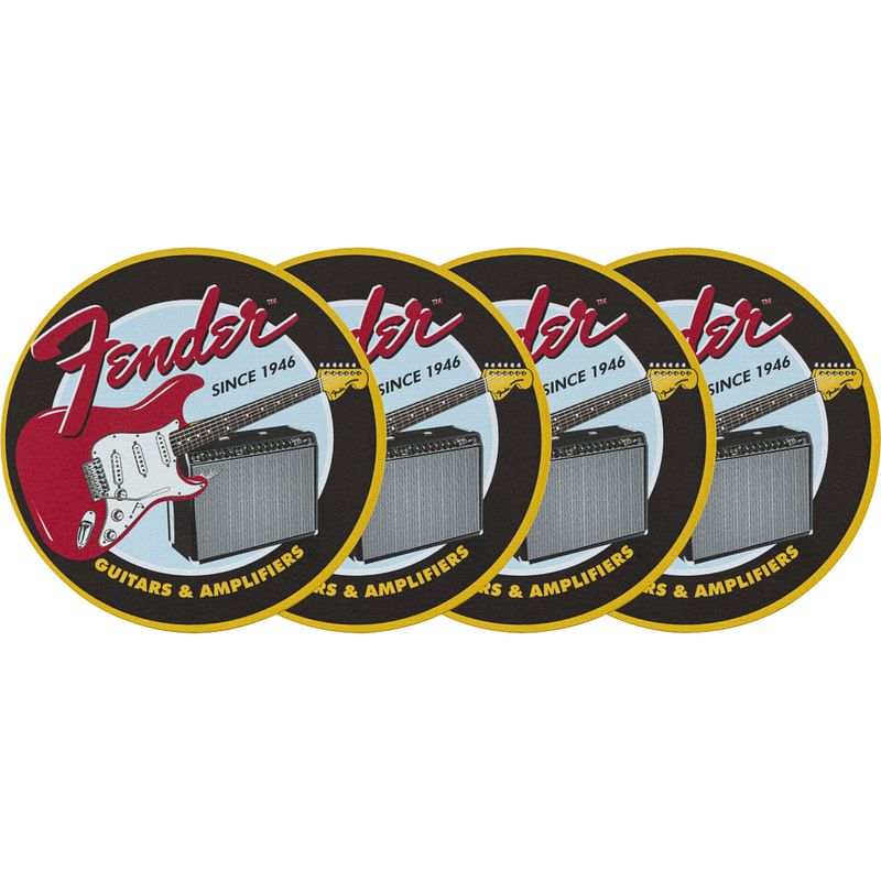 Foto van Fender 1946 guitars & amps coaster set onderzetters