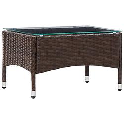 Foto van Vidaxl salontafel 60x40x36 cm poly rattan bruin