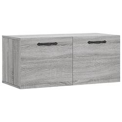 Foto van The living store wandkast - 80 x 36.5 x 35 cm - grijs sonoma eiken - montage vereist