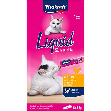 Foto van Vitakraft liquid snack met kip en taurine, 6 stuks bij jumbo