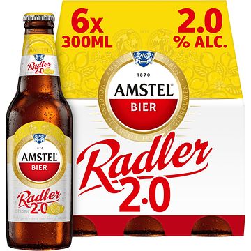 Foto van Amstel radler citroen bier fles 6 x 300ml bij jumbo