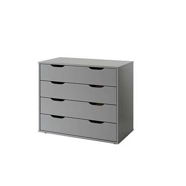 Foto van Vipack commode pino 4 lades - grijs - leen bakker