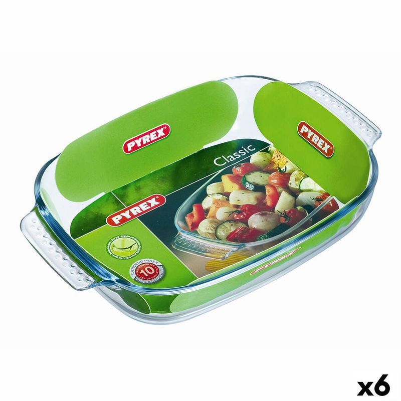 Foto van Serveerschaal pyrex classic rechthoekig transparant 39 x 25 cm (6 stuks)