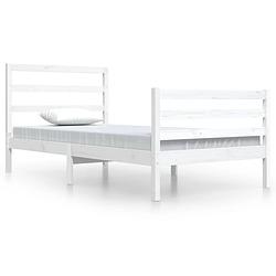 Foto van Vidaxl bedframe massief grenenhout wit 100x200 cm