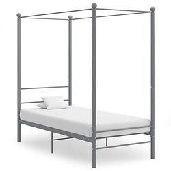 Foto van Vidaxl hemelbedframe metaal grijs 100x200 cm