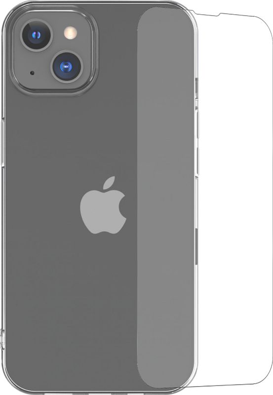 Foto van Bluebuilt soft case apple iphone 14 plus back cover transparant + screenprotector glas