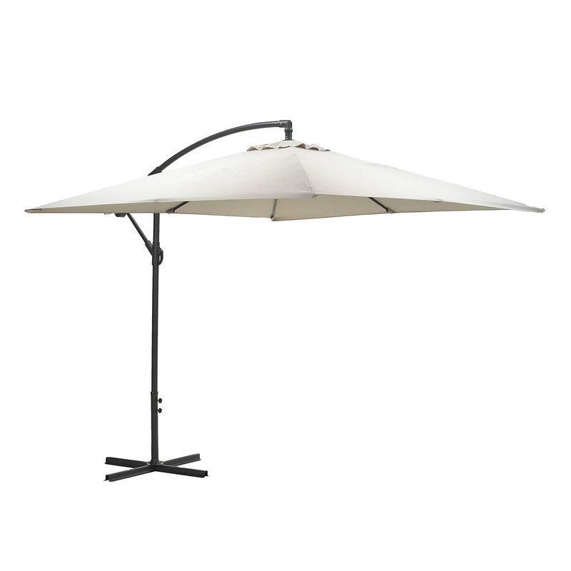 Foto van Garden impressions corfu parasol 250x250 - donker grijs - zand