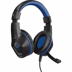 Foto van Trust gxt404b rana over ear headset kabel gamen stereo zwart, blauw ruisonderdrukking (microfoon) volumeregeling, microfoon uitschakelbaar (mute)