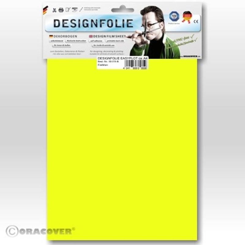 Foto van Oracover 50-031-b designfolie easyplot (l x b) 300 mm x 208 mm geel (fluorescerend)