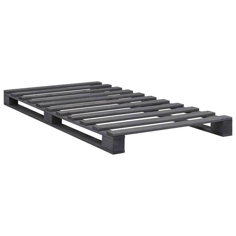 Foto van Vidaxl bedframe pallet massief grenenhout grijs 90x200 cm