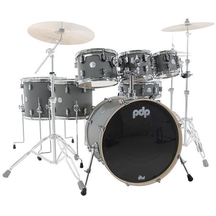 Foto van Pdp drums pd805486 concept maple finish ply satin pewter 7d. shellset