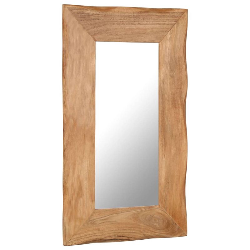 Foto van The living store houten make-up spiegel - 50 x 80 cm - massief acaciahout