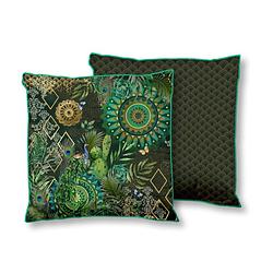 Foto van Hip gevuld kussen botalia 48 x 48 cm polyester groen