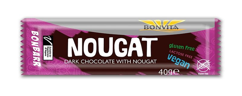 Foto van Bonvita nougat dark chocolate bar