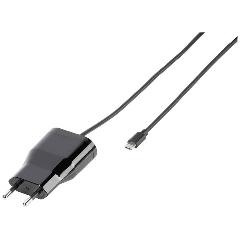 Foto van Vivanco tcvvmusb1a_bk 38344 usb-oplader thuis uitgangsstroom (max.) 1.2 a 1 x micro-usb-stekker