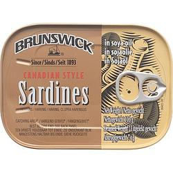 Foto van Brunswick sardines in sojaolie 106g bij jumbo