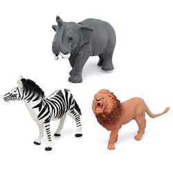 Foto van Speelgoed safari jungle dieren figuren 3x stuks 10 x 8 cm - speelfigurenset