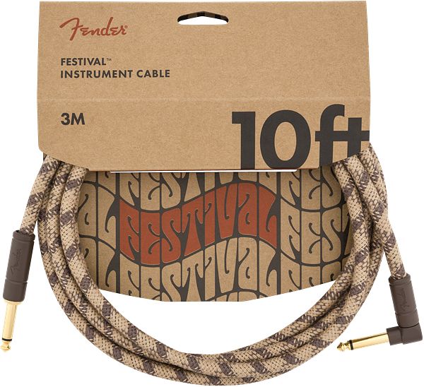 Foto van Fender festival cables brown r/a instrumentkabel 3m