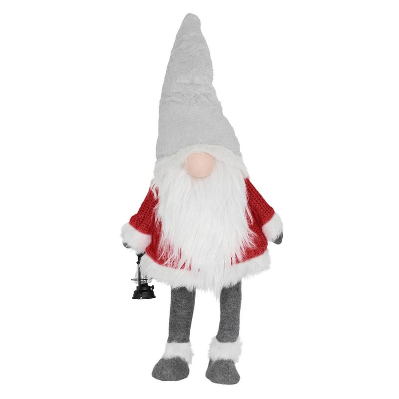 Foto van Led secret santa figuur 80 cm rood/grijs gemaakt van plastic en polyester