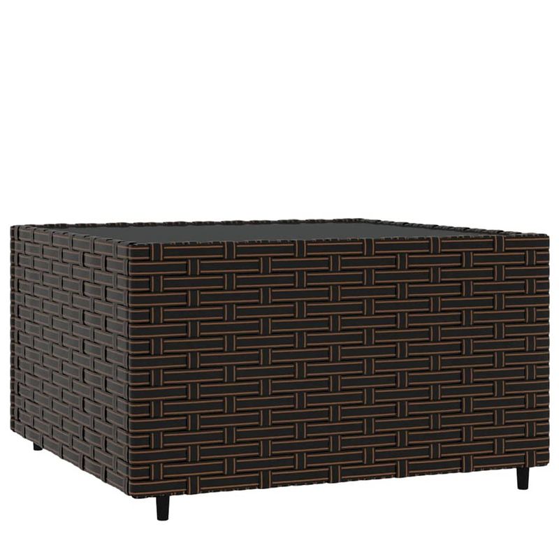 Foto van Vidaxl salontafel tuin vierkant 50x50x30 cm poly rattan bruin