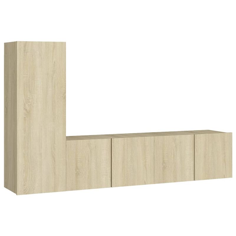 Foto van The living store televisiemeubelset sonoma eiken - wandmontage - 1x 30.5x30x90cm - 2x 60x30x30cm