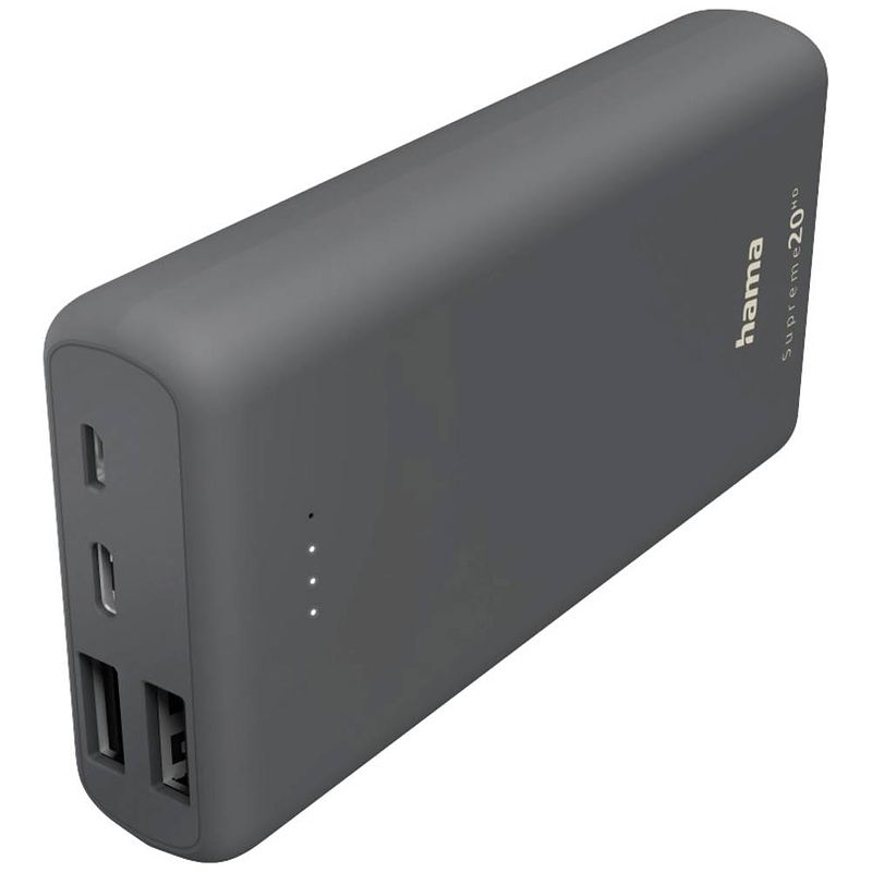 Foto van Hama supreme 20hd powerbank 20000 mah lipo usb-a, usb-c® donkergrijs