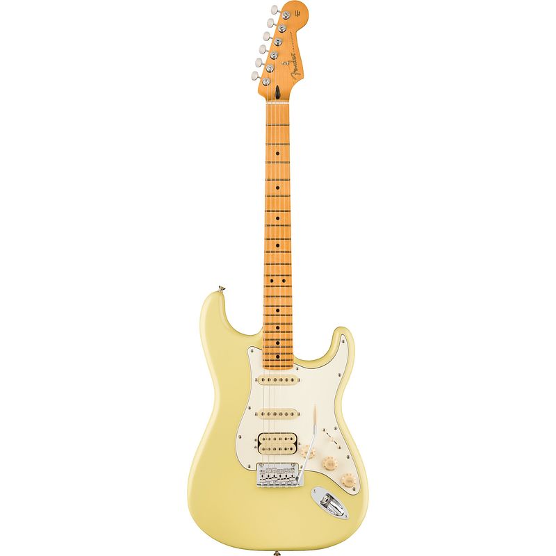 Foto van Fender player ii stratocaster hss mn hialeah yellow elektrische gitaar