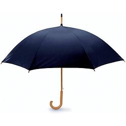 Foto van Paraplu met houten handvat - paraplu'ss - houten paraplu - kwaliteit paraplu donker blauw