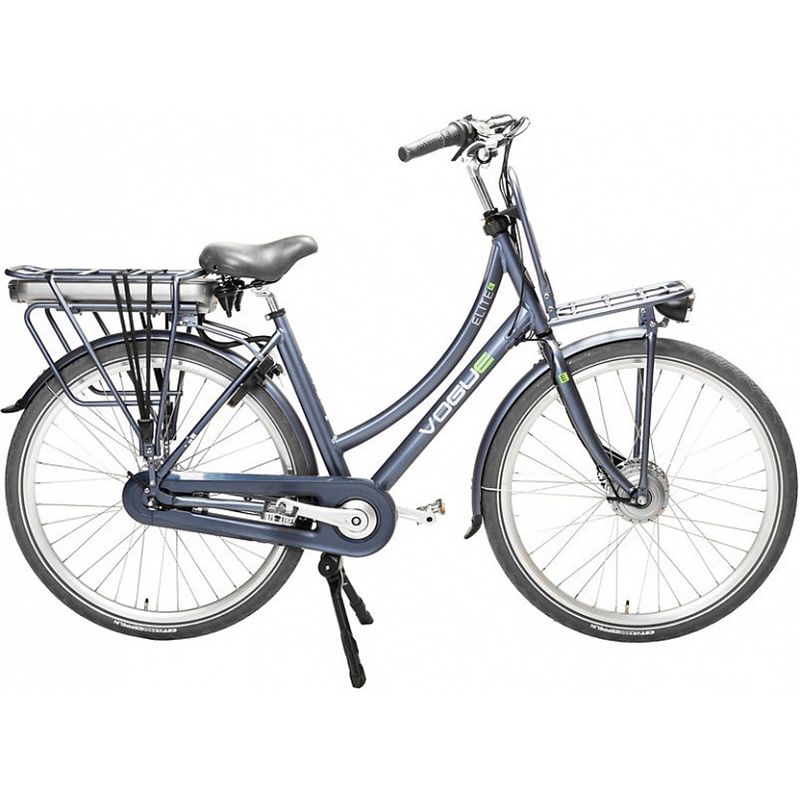 Foto van Vogue elektrische stadsfiets elite 28 inch 50 cm dames 3v rollerbrake donkerblauw