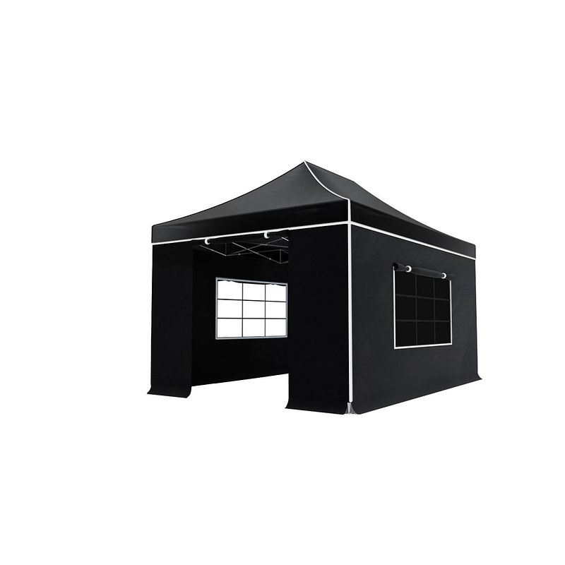 Foto van Easy up 3x4,5m zwart luxe partytent opvouwbaar