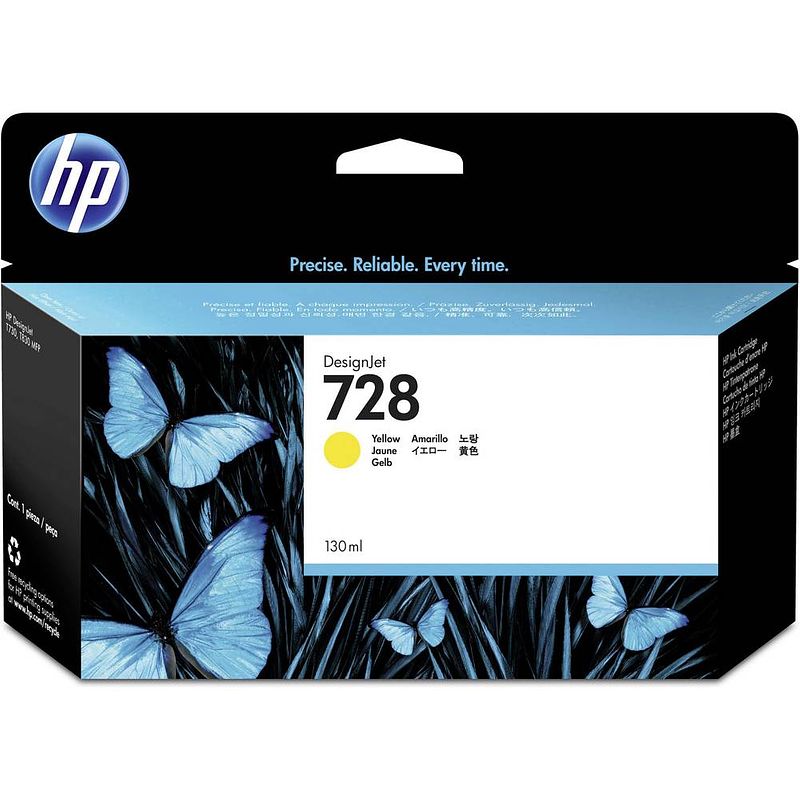 Foto van Hp inc. cartridge 728 origineel geel f9j65a