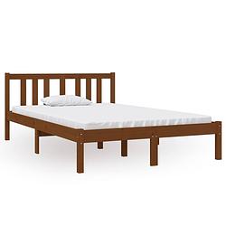 Foto van The living store bedframe grenenhout - 120x190cm - honingbruin - stabiel en comfortabel