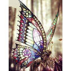 Foto van Diamond painting pakket gekleurde vlinder - volledig - full - diamond paintings - 30x40 cm - seos shop ®