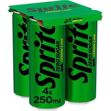 Foto van Sprite zero sugar lemonlime 4 x 250ml bij jumbo