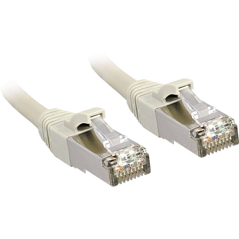 Foto van Lindy 45584 rj45 netwerkkabel, patchkabel cat 6 s/ftp 3.00 m grijs snagless 1 stuk(s)