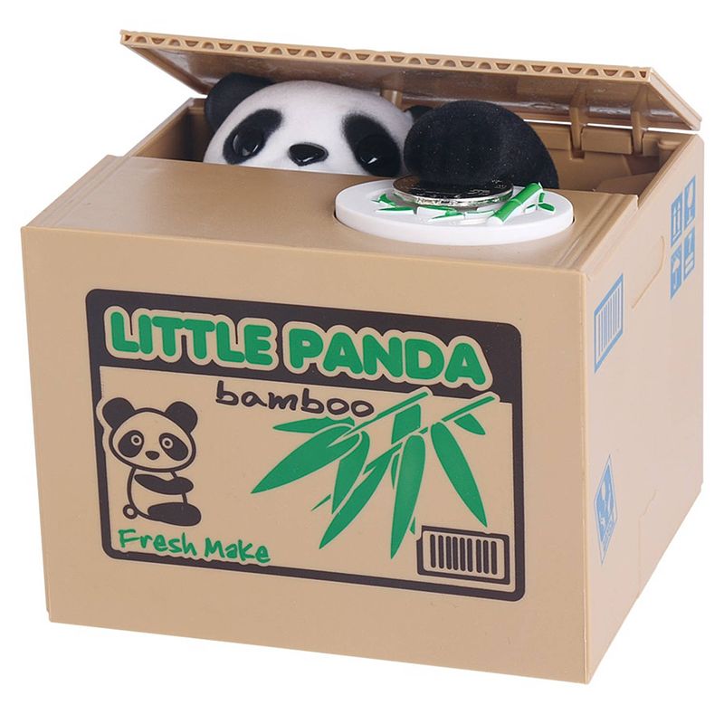 Foto van I-total spaarpot panda junior 12 x 9 x 10 cm naturel/groen