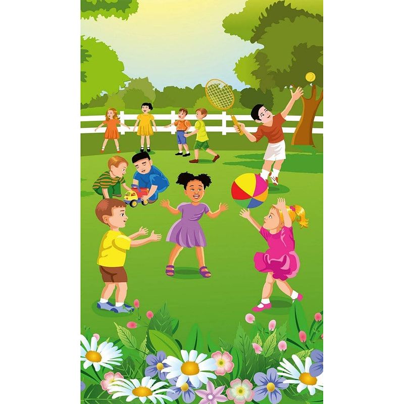 Foto van Dimex kids in garden vlies fotobehang 150x250cm 2-banen