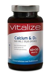Foto van Vitalize calcium & d3 kauwtabletten