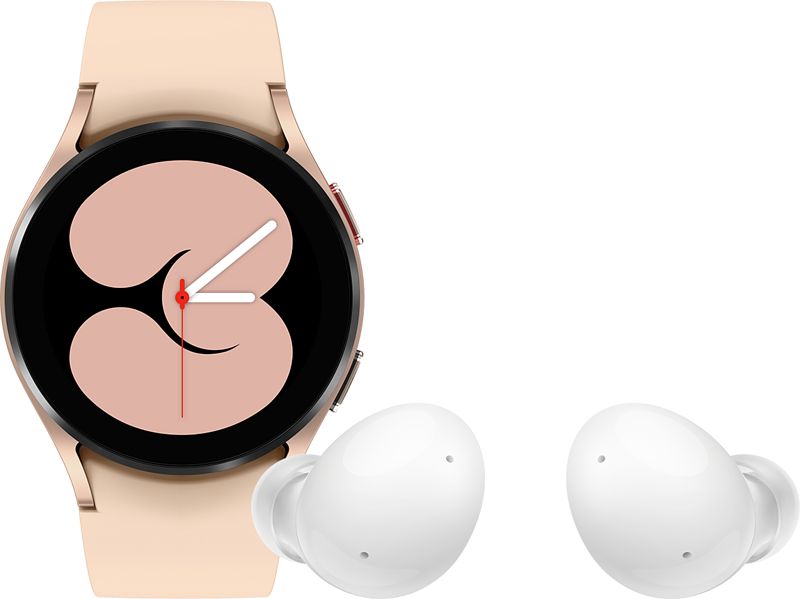 Foto van Samsung galaxy watch4 40 mm roségoud + samsung galaxy buds 2