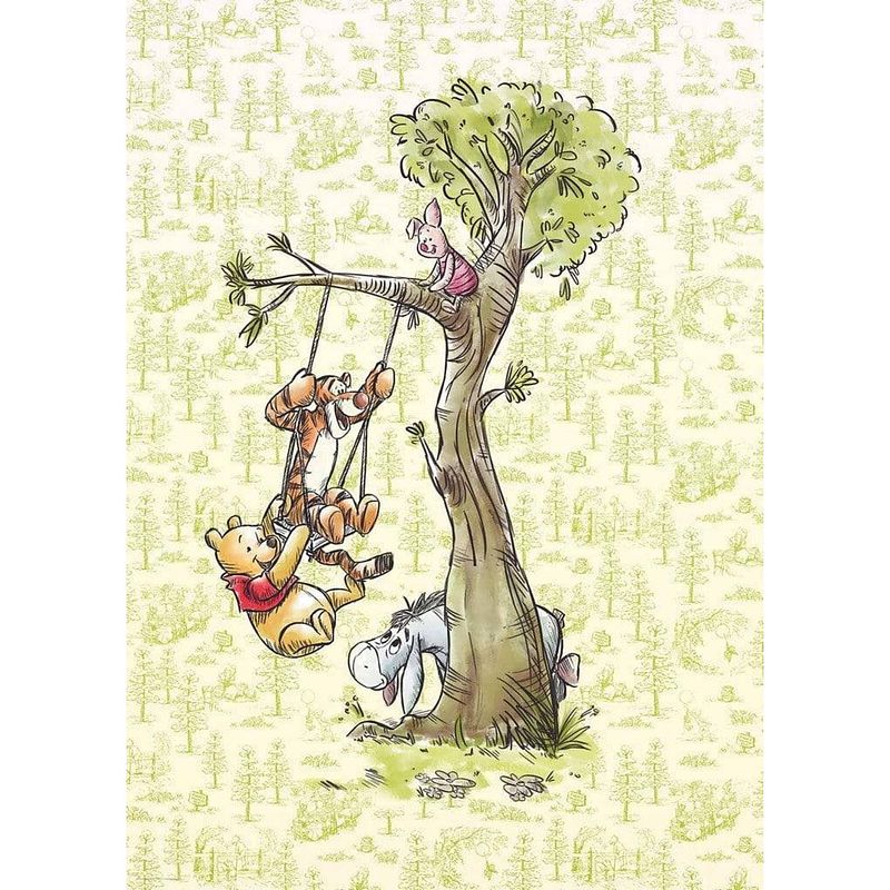 Foto van Komar winnie pooh in the wood vlies fotobehang 200x280cm 4-banen