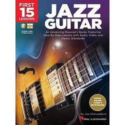 Foto van Hal leonard first 15 lessons jazz guitar lesboek voor gitaar