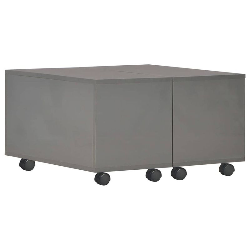 Foto van Vidaxl salontafel 60x60x35 cm spaanplaat hoogglans grijs