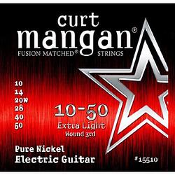Foto van Curt mangan pure nickel 10-50 extra-light snarenset voor elektrische gitaar