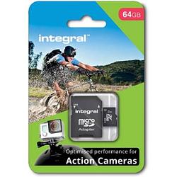 Foto van Integral microsdxc geheugenkaart voor actie camera'ss, klasse 10, 64 gb