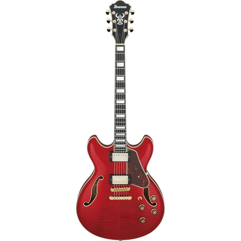 Foto van Ibanez artcore expressionist as93fm transparent cherry red semi-akoestische gitaar