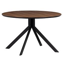 Foto van Bruno eettafel rond mdf walnoot rond 120cm